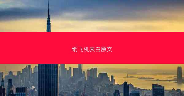纸飞机表白原文