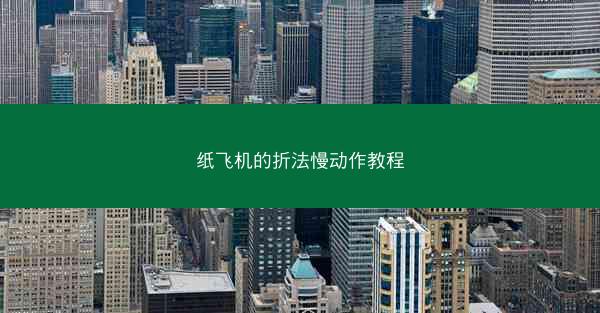 纸飞机的折法慢动作教程